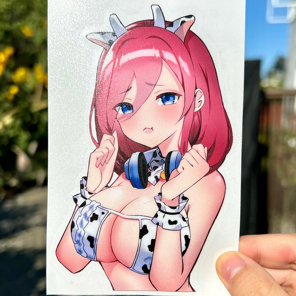 Miku Nakano Stickers - This image features cute anime car sticker decal which is perfect for laptops and water bottles - Nekodecal
