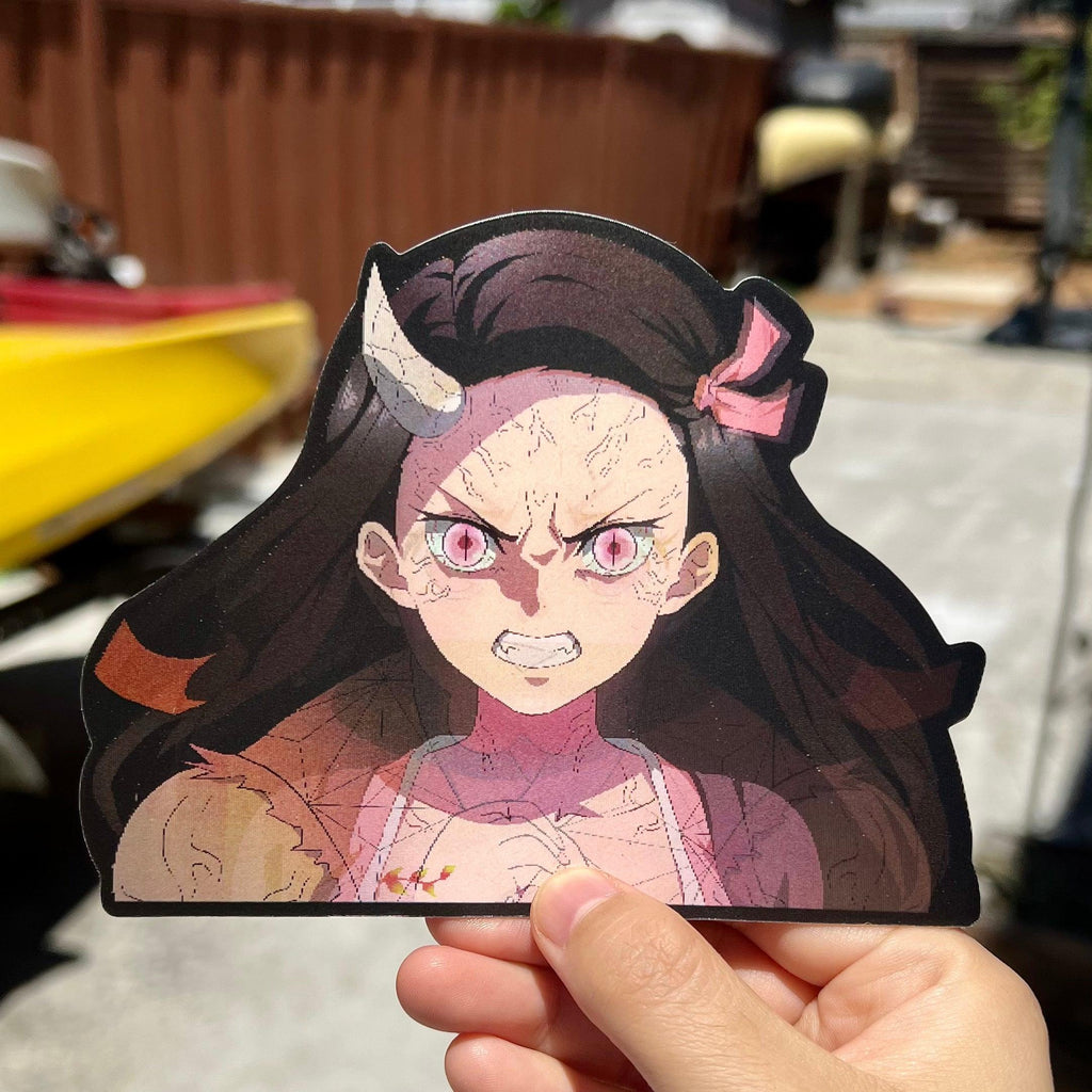 Nezuko Motion Stickers - This image features cute anime car sticker decal which is perfect for laptops and water bottles - Nekodecal
