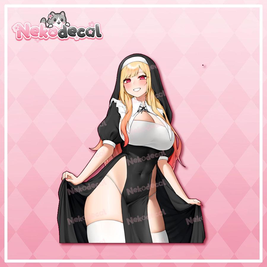 Nun Darling Stickers - This image features cute anime car sticker decal which is perfect for laptops and water bottles - Nekodecal