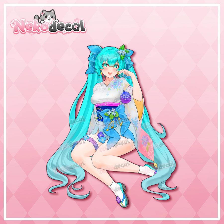 Pretty Miku Stickers - This image features cute anime car sticker decal which is perfect for laptops and water bottles - Nekodecal