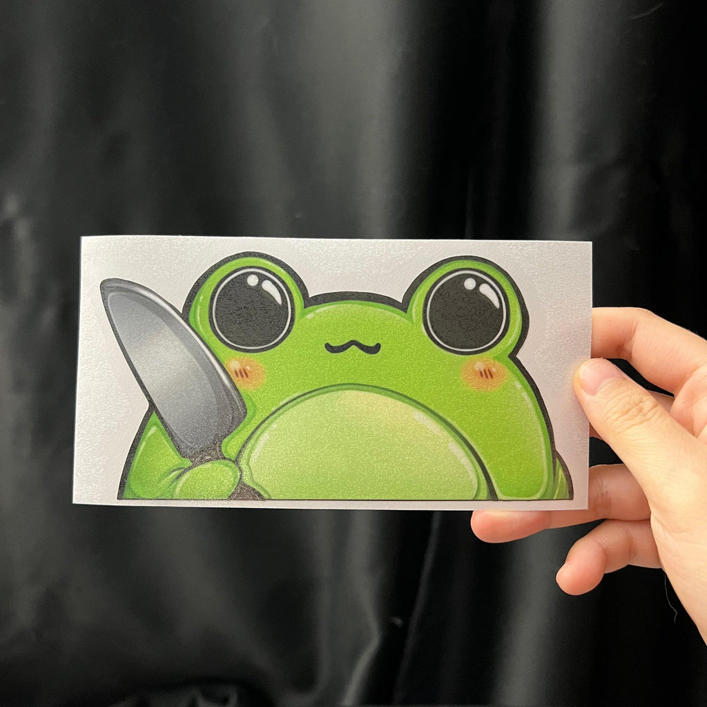 Psycho Frog & Kirby Peekers - This image features cute anime car sticker decal which is perfect for laptops and water bottles - Nekodecal