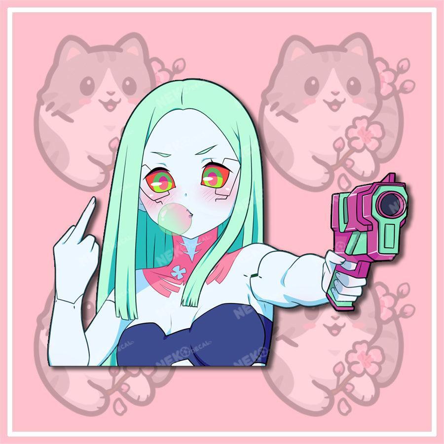 Rebecca Stickers - This image features cute anime car sticker decal which is perfect for laptops and water bottles - Nekodecal