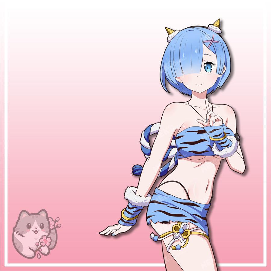 Rem & Ram Stickers - This image features cute anime car sticker decal which is perfect for laptops and water bottles - Nekodecal