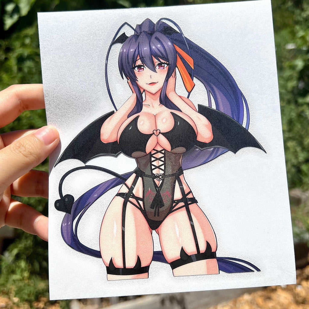 Rias & Akeno Succubus Stickers - This image features cute anime car sticker decal which is perfect for laptops and water bottles - Nekodecal