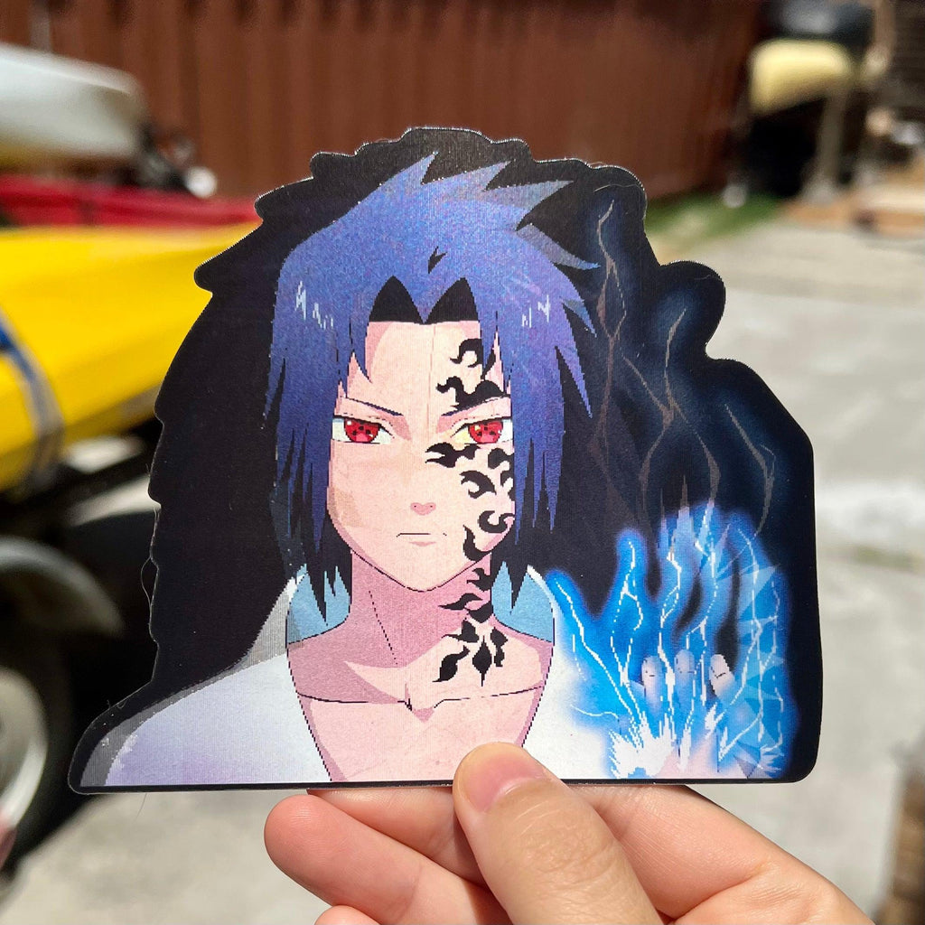 Sasuke Motion Stickers - This image features cute anime car sticker decal which is perfect for laptops and water bottles - Nekodecal
