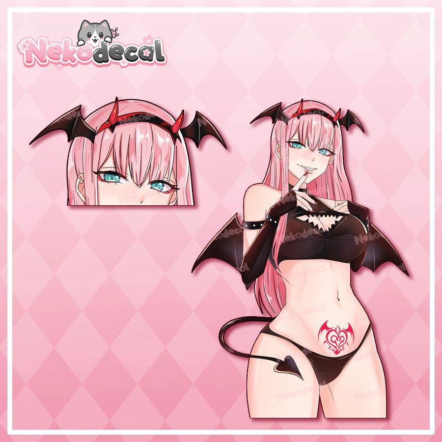 Succubus Zero Two Stickers - This image features cute anime car sticker decal which is perfect for laptops and water bottles - Nekodecal