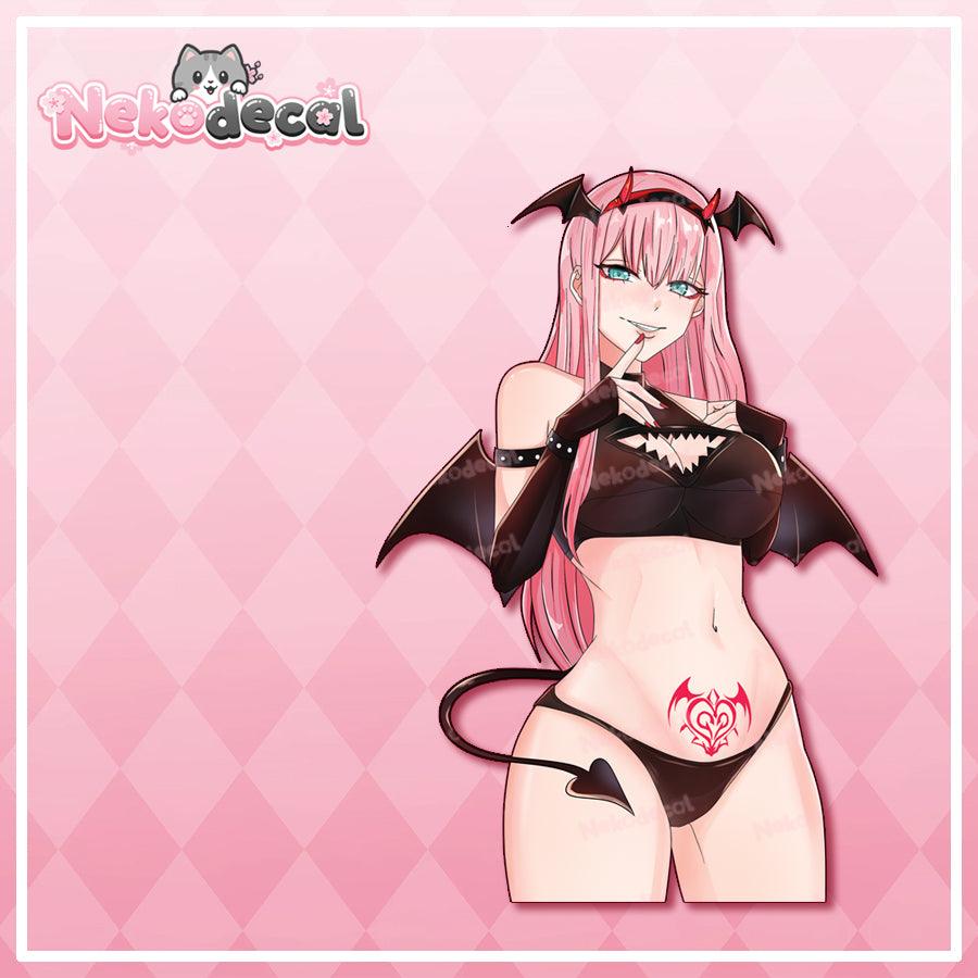 Succubus Zero Two Stickers - This image features cute anime car sticker decal which is perfect for laptops and water bottles - Nekodecal