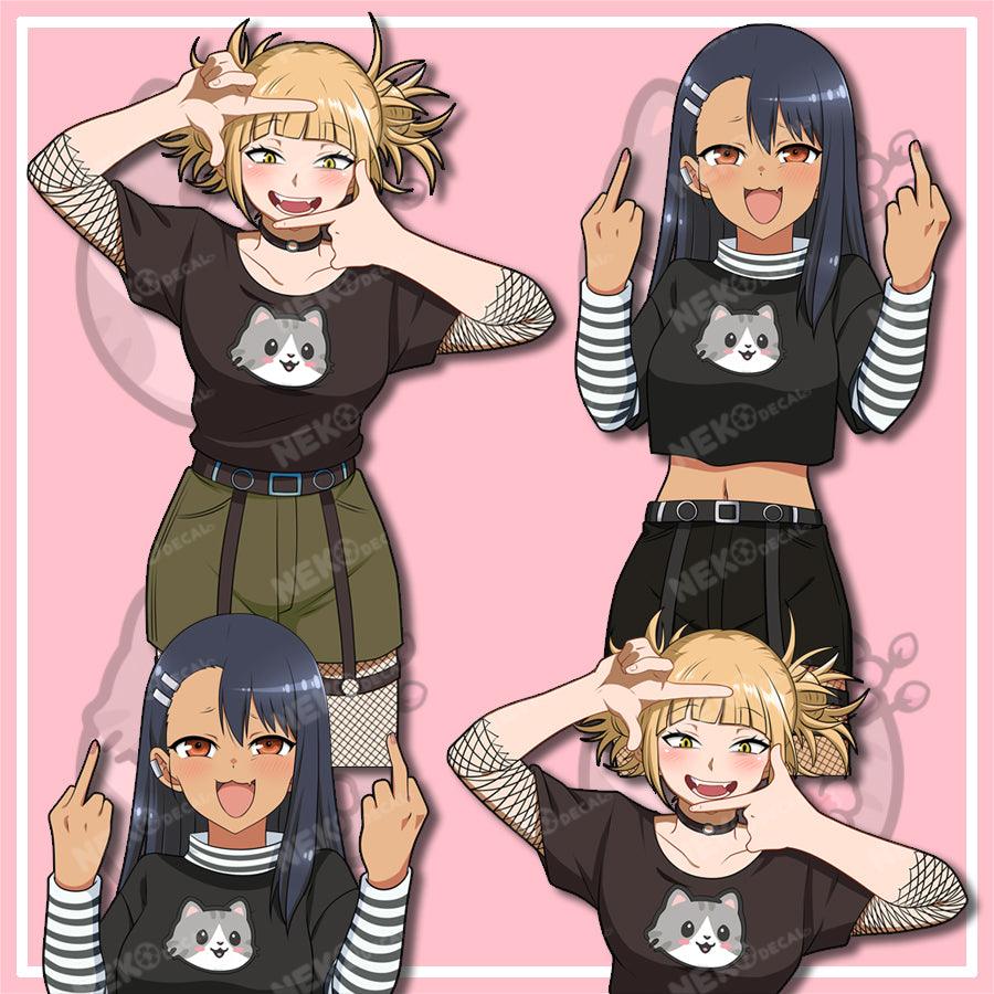 Toga & Nagatoro Stickers - This image features cute anime car sticker decal which is perfect for laptops and water bottles - Nekodecal