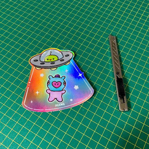 UFO BT21 Stickers - This image features cute anime car sticker decal which is perfect for laptops and water bottles - Nekodecal