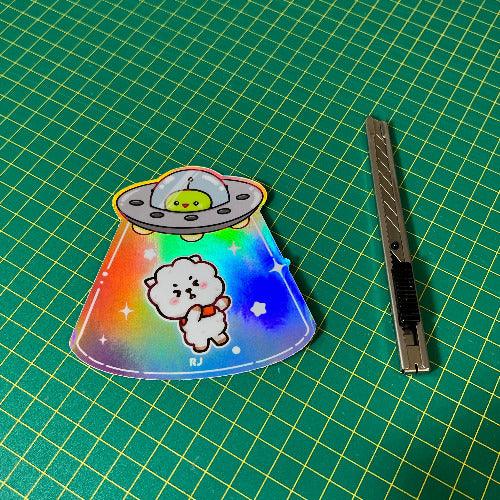 UFO BT21 Stickers - This image features cute anime car sticker decal which is perfect for laptops and water bottles - Nekodecal