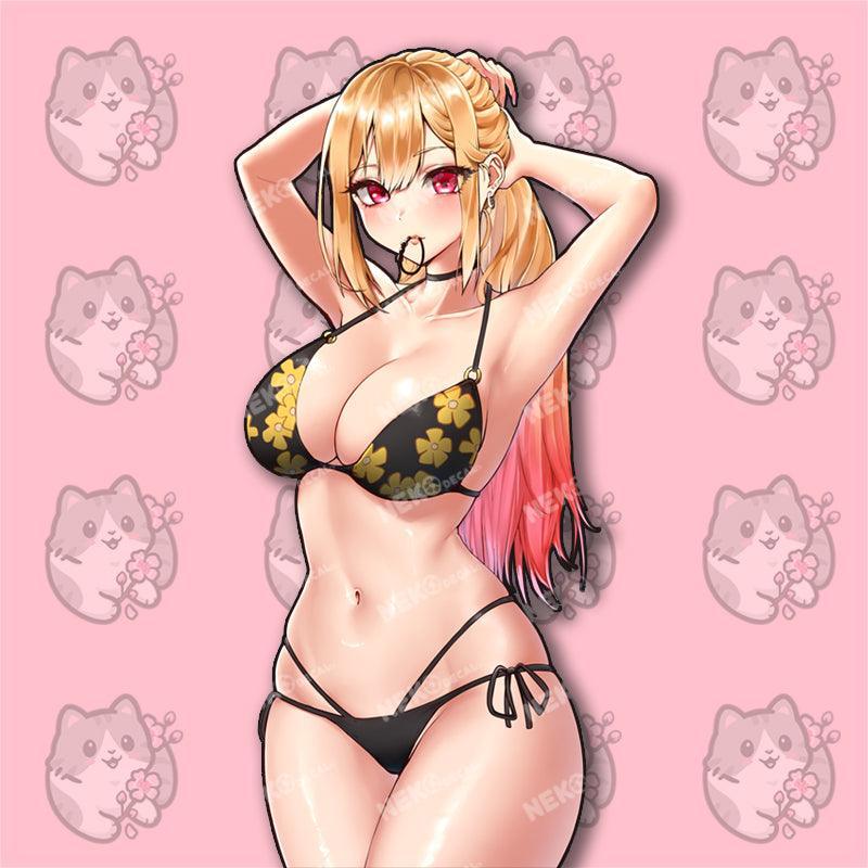 Waifu Bikini Stickers - This image features cute anime car sticker decal which is perfect for laptops and water bottles - Nekodecal