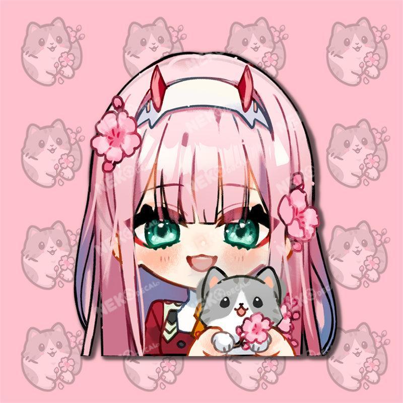 Zero Two MRE Stickers - This image features cute anime car sticker decal which is perfect for laptops and water bottles - Nekodecal